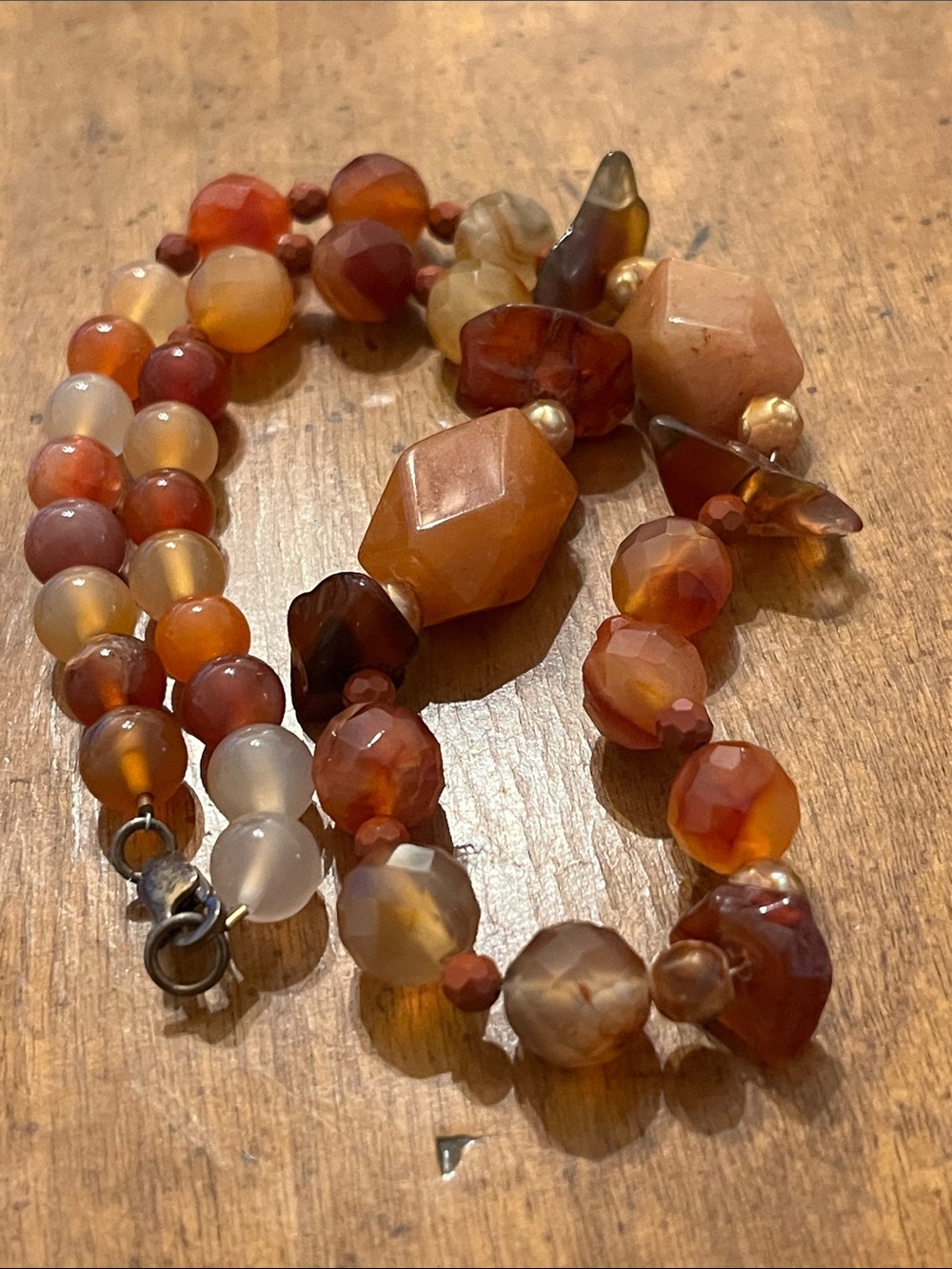 Boho Carnelian Agate Beaded Necklace